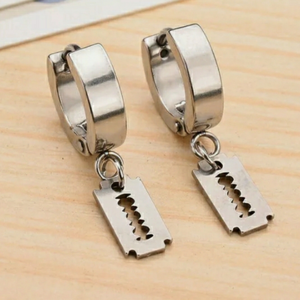 New Hoop & Razor Blade Earrings